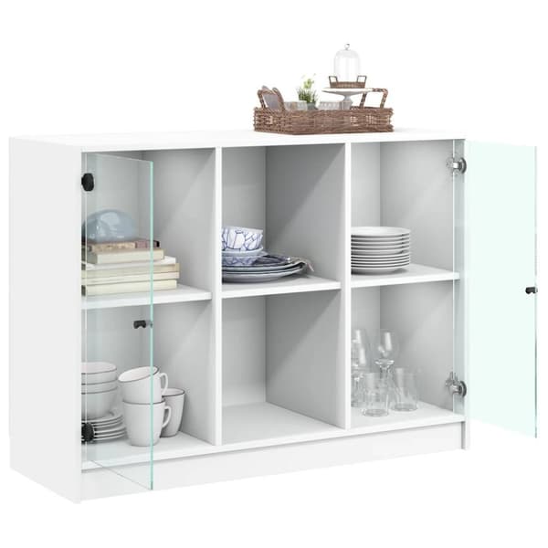 vidaXL Skjenk hvit 102x37x75,5 cm konstruert tre