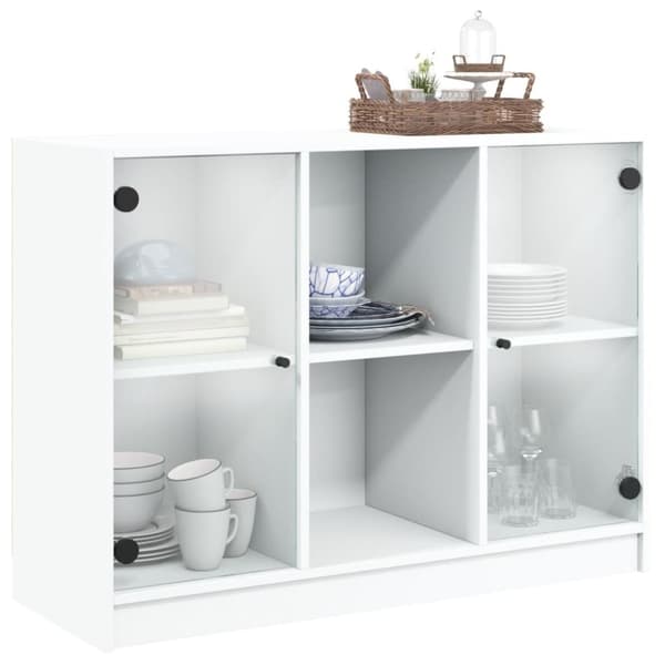 vidaXL Skjenk hvit 102x37x75,5 cm konstruert tre