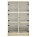 Miniatyrbilde 6 av 11: vidaXL Highboard med dører sonoma eik 68x37x109 cm konstruert tre