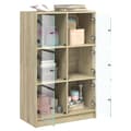 Miniatyrbillede 3 af 11: vidaXL skab med låger 68x37x109 cm konstrueret træ sonoma-eg