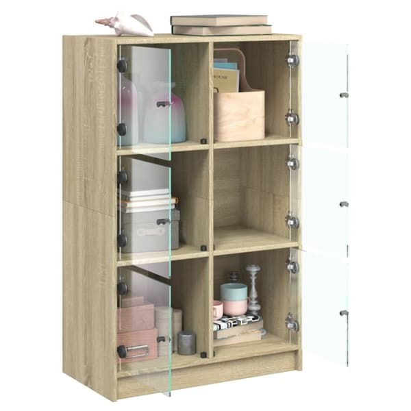 vidaXL skab med låger 68x37x109 cm konstrueret træ sonoma-eg