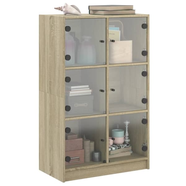 vidaXL skab med låger 68x37x109 cm konstrueret træ sonoma-eg