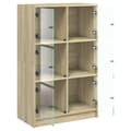 Miniatyrbillede 5 af 11: vidaXL skab med låger 68x37x109 cm konstrueret træ sonoma-eg