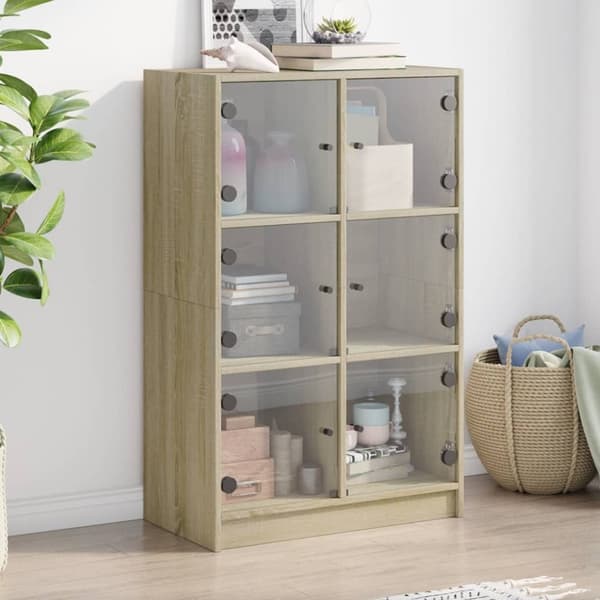 vidaXL skab med låger 68x37x109 cm konstrueret træ sonoma-eg