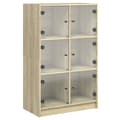Miniatyrbillede 1 af 11: vidaXL skab med låger 68x37x109 cm konstrueret træ sonoma-eg