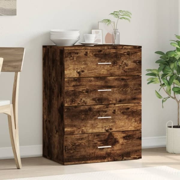 vidaXL skænk 60x39x80 cm konstrueret træ røget egetræsfarve