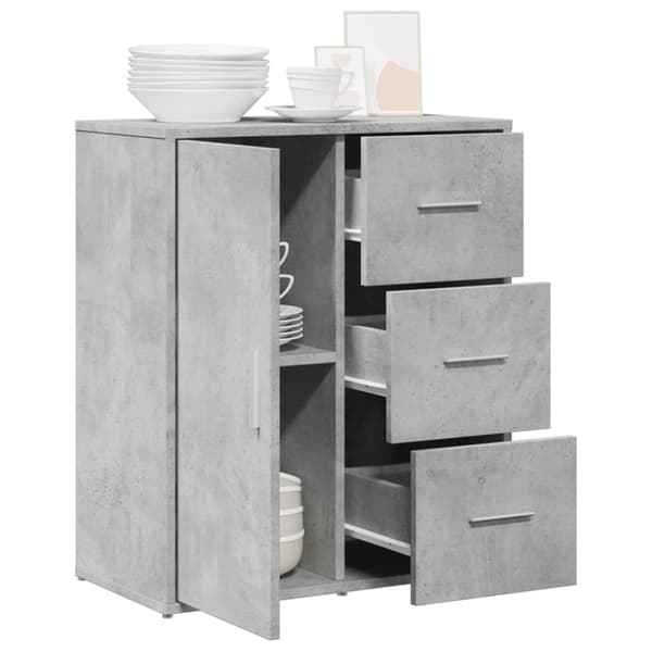 vidaXL Senkki betoninharmaa 60x31x70 cm tekninen puu