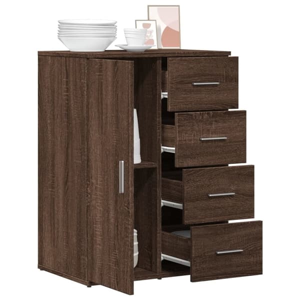 vidaXL Skjenk brun eik 59x39x80 cm konstruert tre