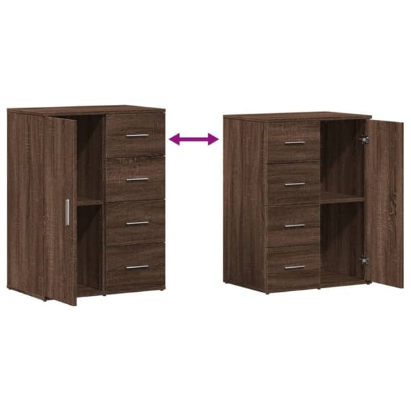 vidaXL Skjenk brun eik 59x39x80 cm konstruert tre