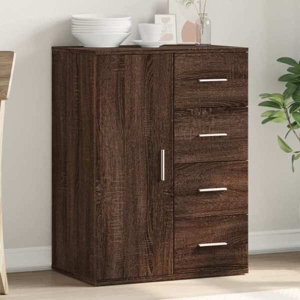 vidaXL Skjenk brun eik 59x39x80 cm konstruert tre