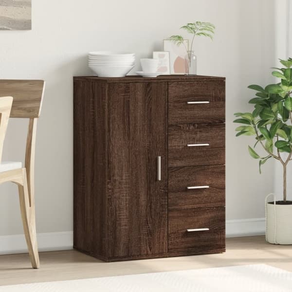 vidaXL Skjenk brun eik 59x39x80 cm konstruert tre