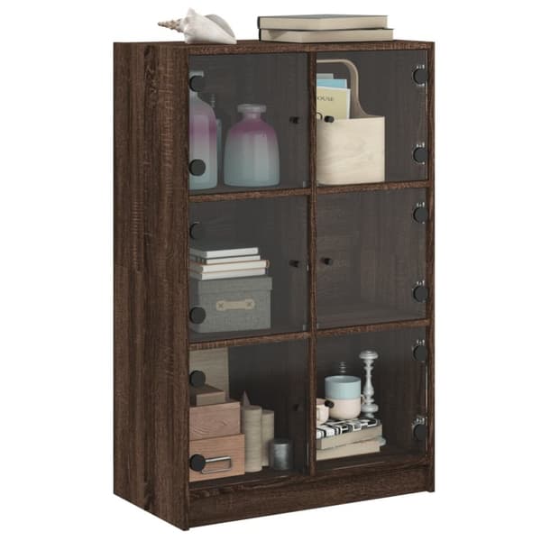 vidaXL skab med låger 68x37x109 cm konstrueret træ brun egetræsfarve