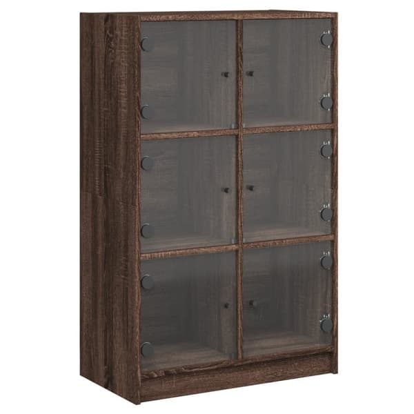 vidaXL skab med låger 68x37x109 cm konstrueret træ brun egetræsfarve