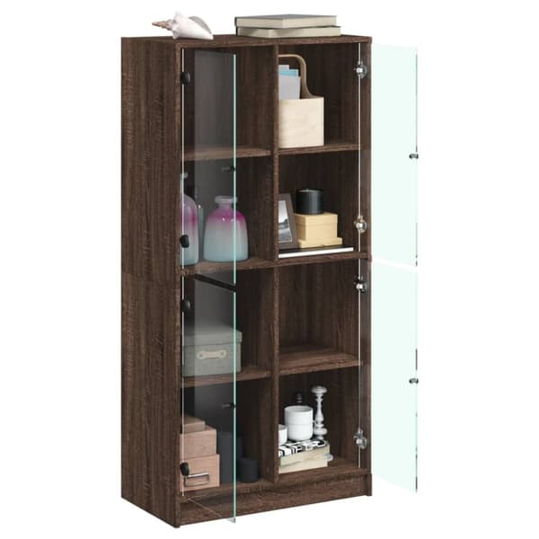 vidaXL Highboard med dører brun eik 68x37x142 cm konstruert tre