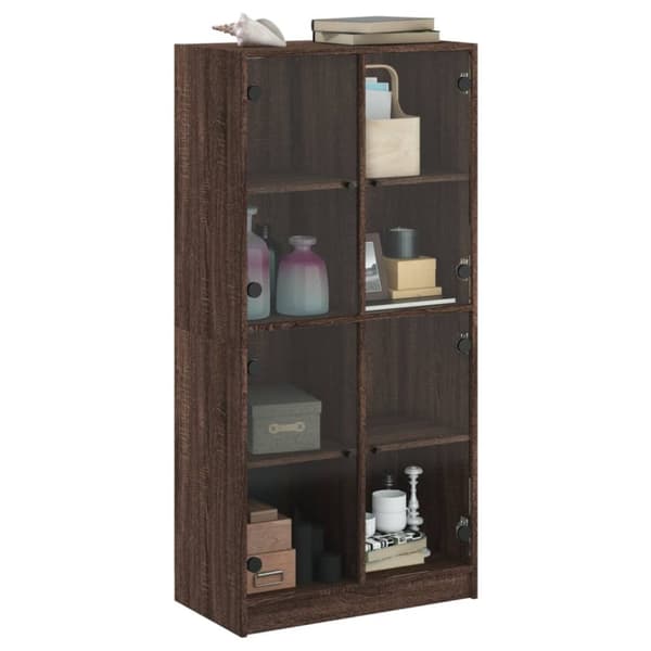 vidaXL Highboard med dører brun eik 68x37x142 cm konstruert tre
