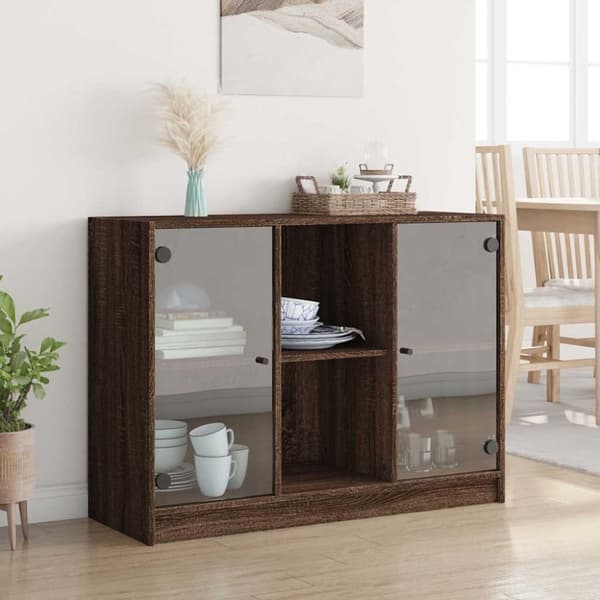 vidaXL skænk 102x37x75,5 cm konstrueret træ brun egetræsfarve