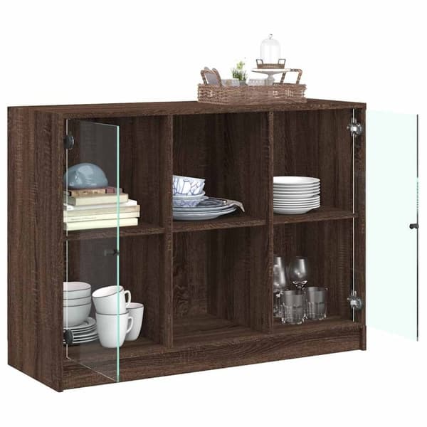 vidaXL skænk 102x37x75,5 cm konstrueret træ brun egetræsfarve