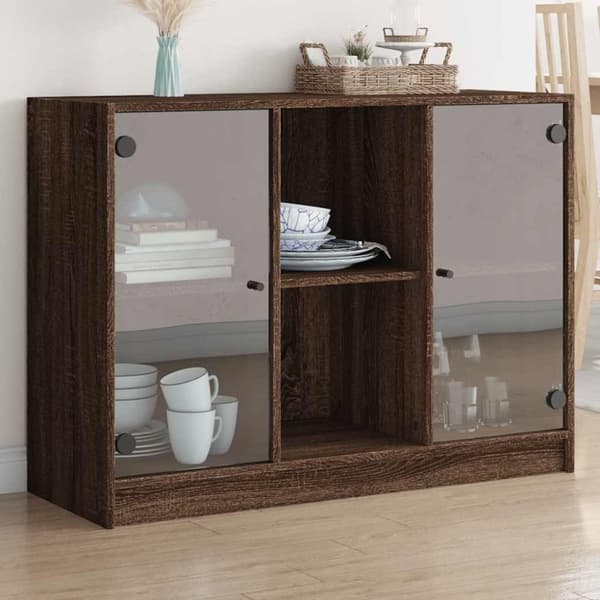 vidaXL skænk 102x37x75,5 cm konstrueret træ brun egetræsfarve