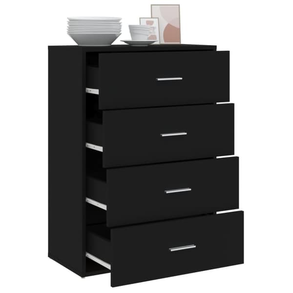 vidaXL skænk 60x31x84 cm konstrueret træ sort