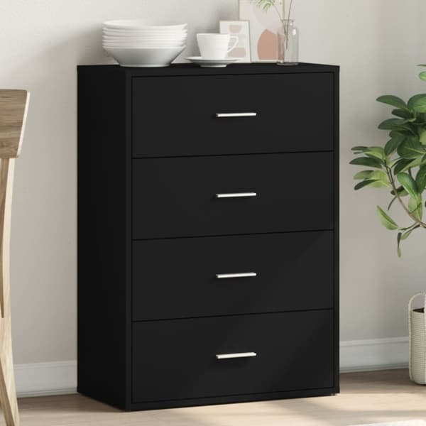 vidaXL skænk 60x31x84 cm konstrueret træ sort