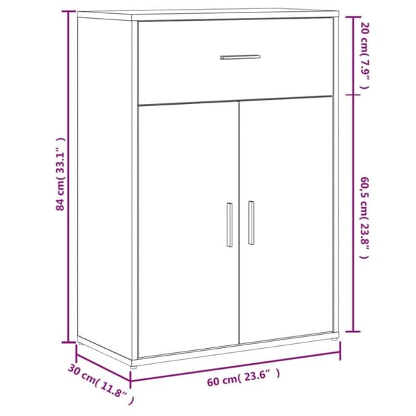 vidaXL Senkki ruskea tammi 60x30x84 cm tekninen puu