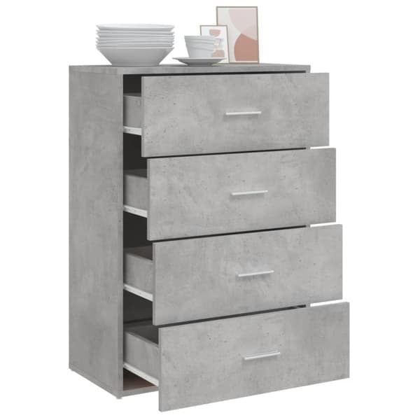 vidaXL Skjenk betonggrå 60x31x84 cm konstruert tre