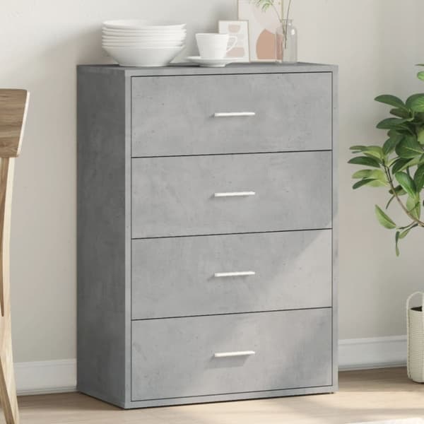 vidaXL Skjenk betonggrå 60x31x84 cm konstruert tre