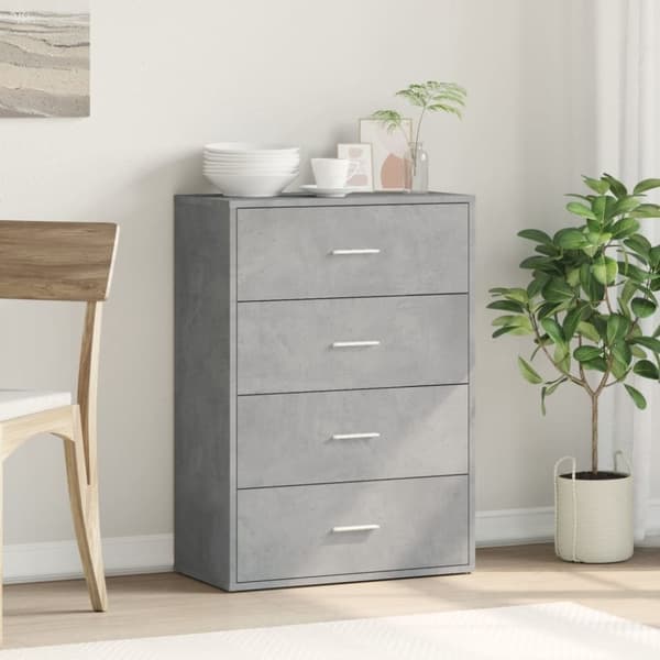 vidaXL Skjenk betonggrå 60x31x84 cm konstruert tre