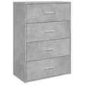 Miniatyrbilde 1 av 11: vidaXL Skjenk betonggrå 60x31x84 cm konstruert tre