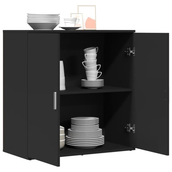 vidaXL skab 79x38x80 cm konstrueret træ sort