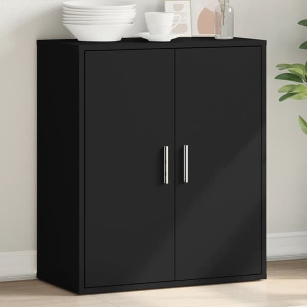 vidaXL skab 79x38x80 cm konstrueret træ sort