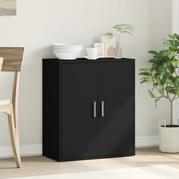 vidaXL skab 79x38x80 cm konstrueret træ sort