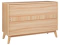 Miniatyrbild 6 av 10: Byrå Ljust trä Spånskiva 3 Lådor Tall Trä Ben Modern Design Sovrum Vardagsrum