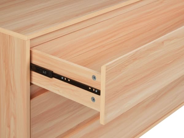 Byrå Ljust trä Spånskiva 3 Lådor Tall Trä Ben Modern Design Sovrum Vardagsrum