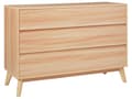 Miniatyrbild 1 av 10: Byrå Ljust trä Spånskiva 3 Lådor Tall Trä Ben Modern Design Sovrum Vardagsrum