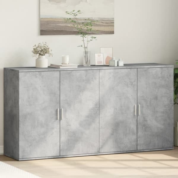 vidaXL Senkit 2 kpl betoninharmaa 79x38x80 cm tekninen puu