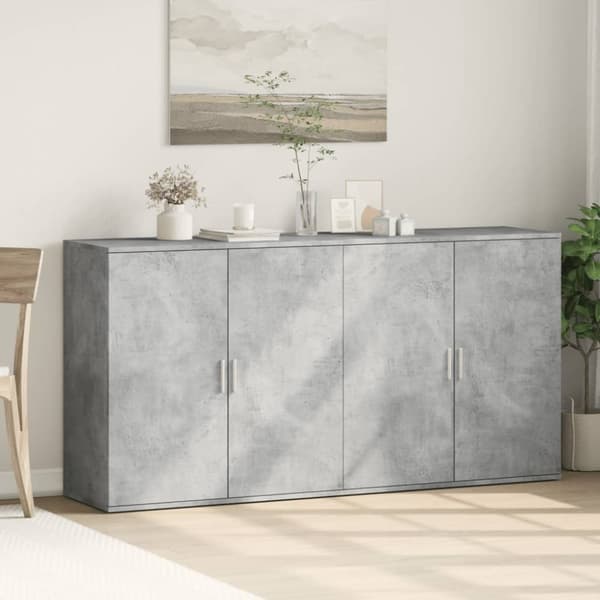 vidaXL Senkit 2 kpl betoninharmaa 79x38x80 cm tekninen puu