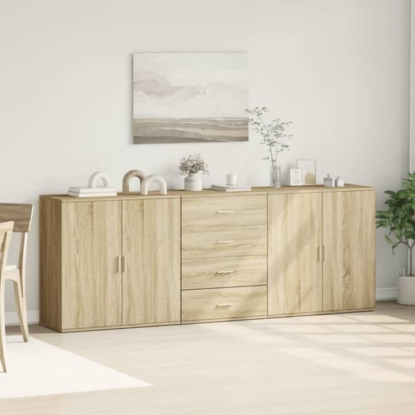 vidaXL Skänk 3 delar Sonoma ek konstruerat trä