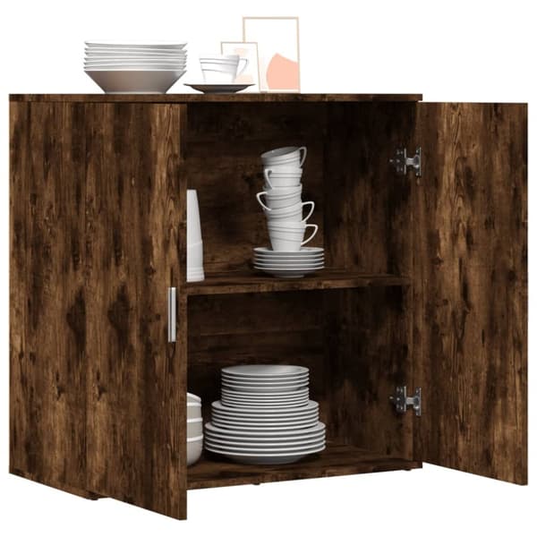 vidaXL Skänk rökfärgad ek 79x38x80 cm konstruerat trä