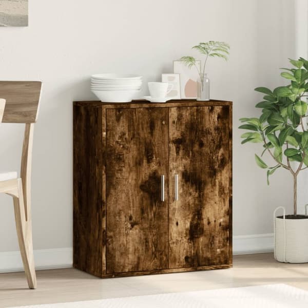 vidaXL Skänk rökfärgad ek 79x38x80 cm konstruerat trä