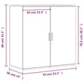 Pikkukuva 9 / 11: vidaXL Senkit 2 kpl harmaa Sonoma 79x38x80 cm tekninen puu