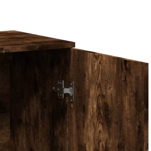 vidaXL Skänkar 2 st rökfärgad ek 79x38x80 cm konstruerat trä