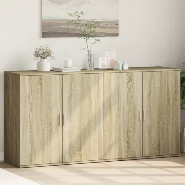 vidaXL skænke 2 stk. 79x38x80 cm konstrueret træ sonoma-eg