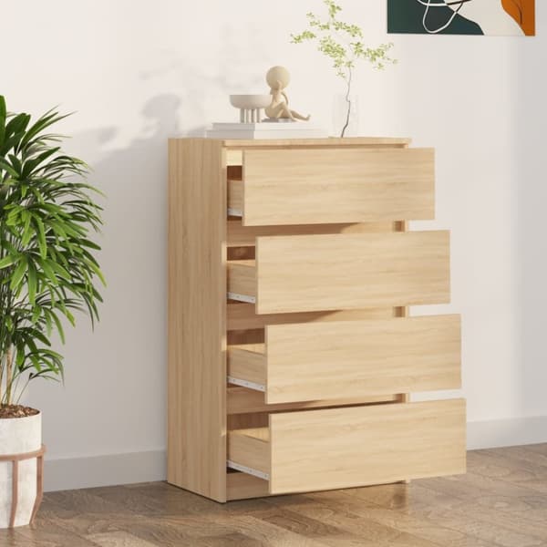 vidaXL skænk 60x35x98,5 cm konstrueret træ sonoma-egetræsfarvet -  Skænke