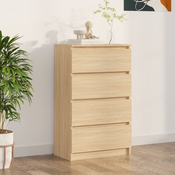 vidaXL skænk 60x35x98,5 cm konstrueret træ sonoma-egetræsfarvet - Skænke