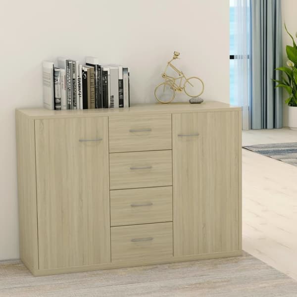 vidaXL skænk 88 x 30 x 65 cm spånplade sonoma-eg -  Skænke