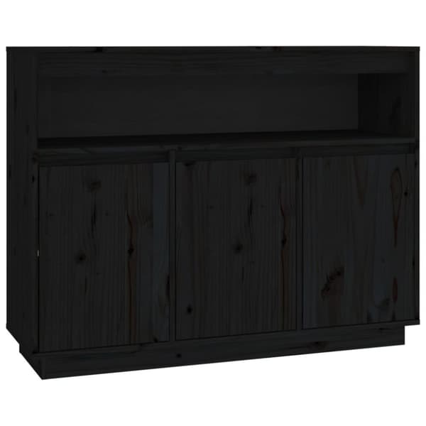 vidaXL skænk 104,5x34x80 cm massivt fyrretræ sort - Skænke