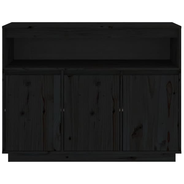 vidaXL skænk 104,5x34x80 cm massivt fyrretræ sort - Skænke