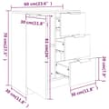 Pikkukuva 10 / 11: vidaXL Senkki Sonoma-tammi 60x30x70 cm tekninen puu -  Tarjoilupöydät & senkit