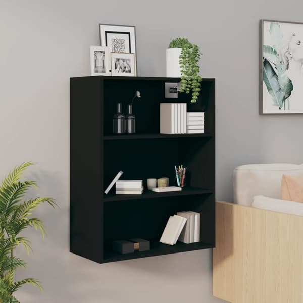 vidaXL Riippuva seinäkaappi musta 69,5x32,5x90 cm -  Tarjoilupöydät & senkit